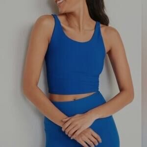 Old Navy Powersoft Light Support Sports Bra Padding Go-dry Blue Crossback sz S